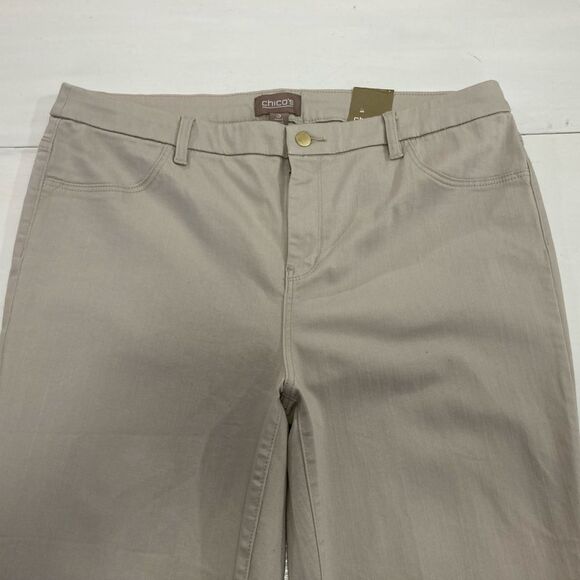 Chico's Pants Women’s XL Beige Perfect Stretch Girlfriend Slim Ankle Jeans - Picture 5 of 14